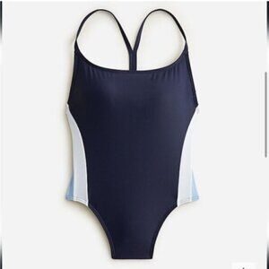 NWT J.Crew Women’s Blue Colorblock Active One Piece Swimsuit Size 22